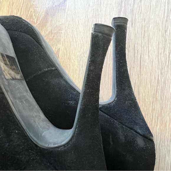 BCBG GENERATION platform stiletto Boots Black Suede 8 1/2 genuine leather - Picture 4 of 7